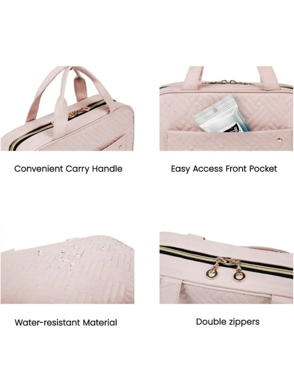 Travel Toiletry Bag with Hanging Hook | Water-Resistant Makeup Organizer